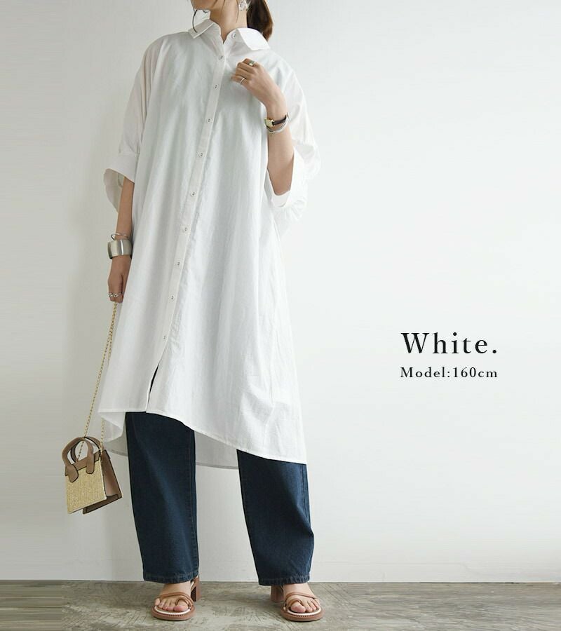 インド綿ドルマンシャツワンピース M L 【メール便対応可】 | and it_(