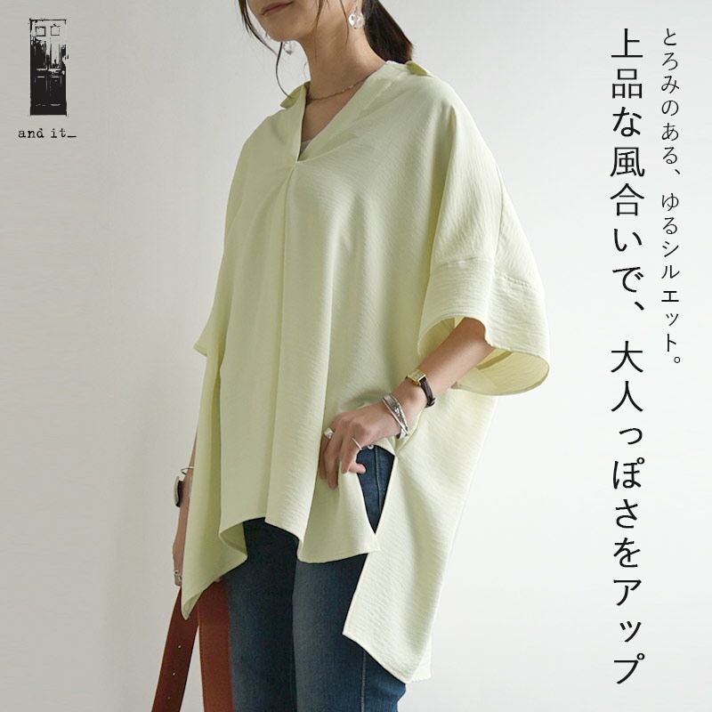 オーバーサイズスキッパーシャツ F 【メール便対応可】 | and it_(