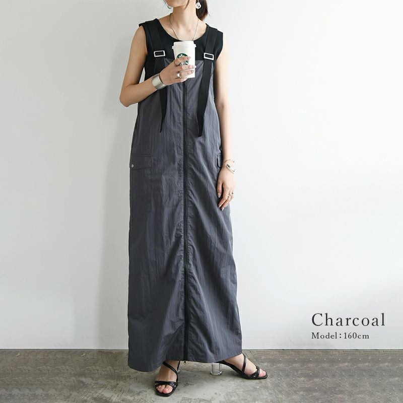 T/NタフタフロントZIPジャンパースカート M 【メール便対応可】 | and