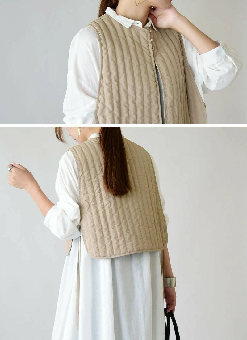 キルティングショートジレ M-L 【メール便対応可】 | and it_(アンド