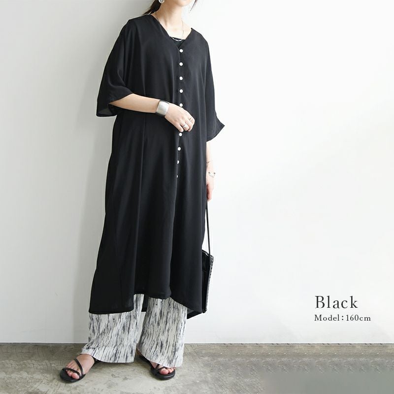 フロントボタンワンピース M L XL 【メール便対応可】 | and it_