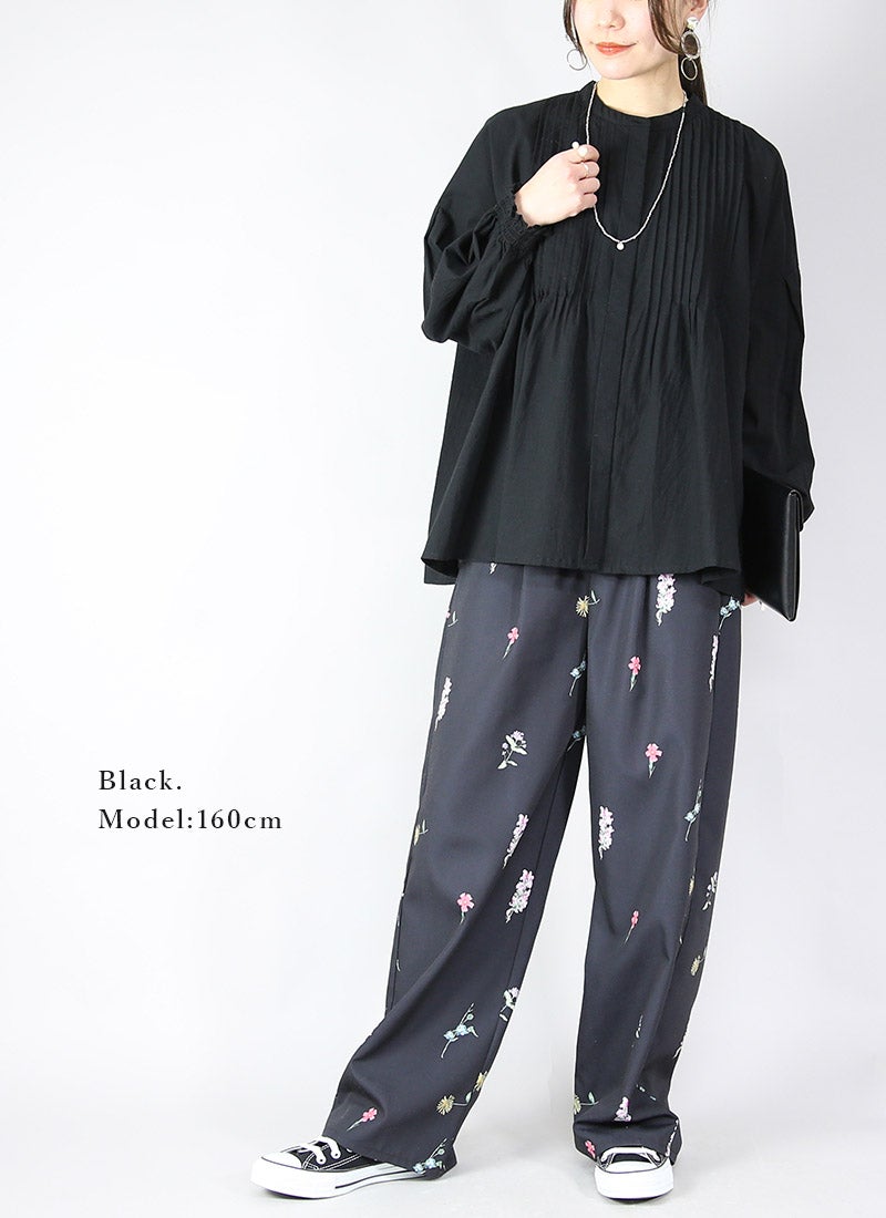 コットン長袖ピンタックブラウス M-L 【メール便対応可】 | 【公式