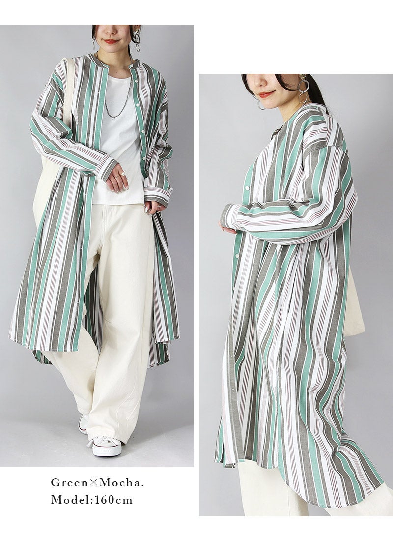 ポプリン前開き長袖ワンピース M-L 【メール便対応可】 | 【公式】 and