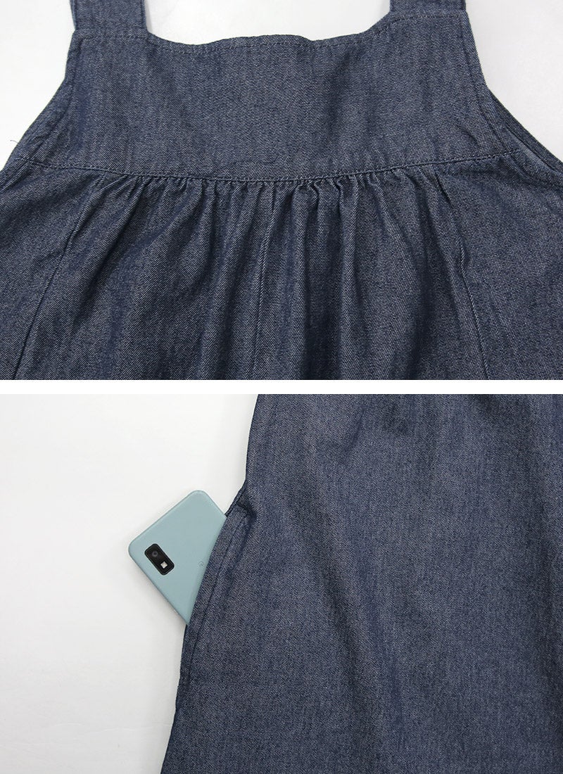 and it_（アンドイット）デニムフロントタックサロペット M-L【メール